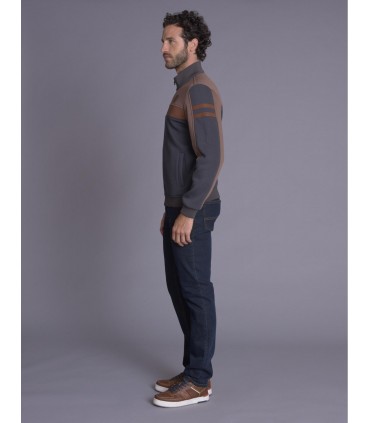 Sweat zippe delahaye 052gris