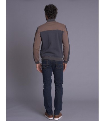 Sweat zippe delahaye 052gris