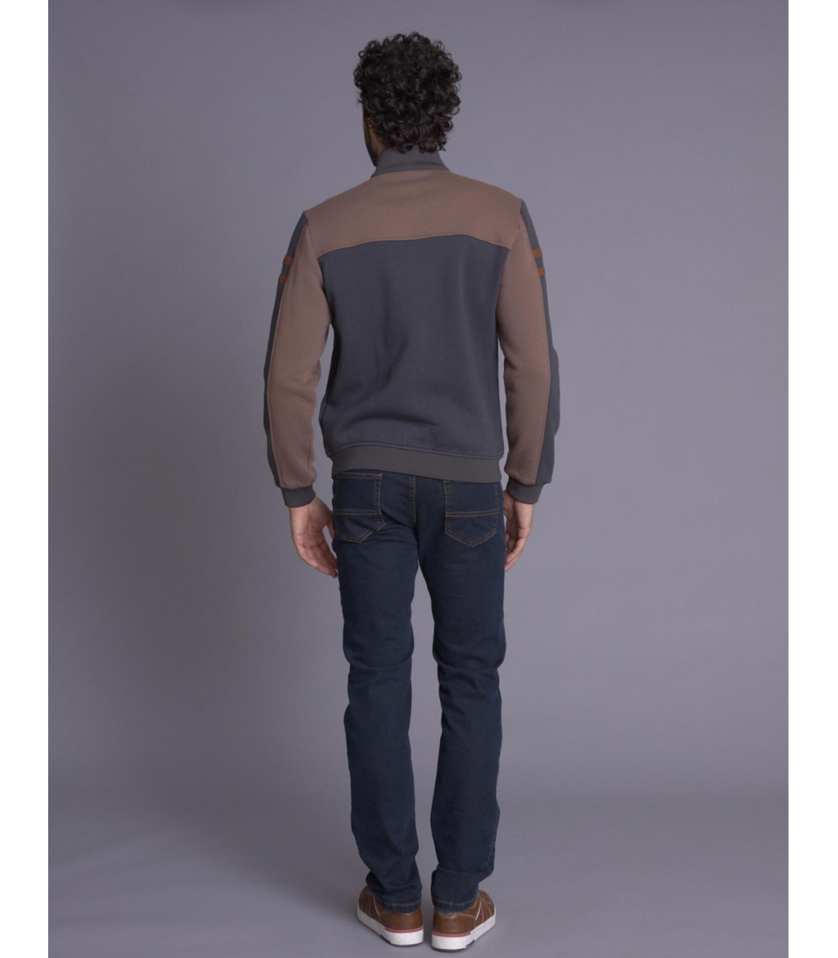 Sweat zippe delahaye 052gris