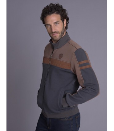 Sweat zippe delahaye 052gris