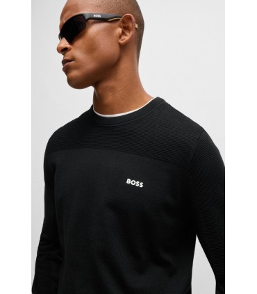 Pull col rond boss green 001noir
