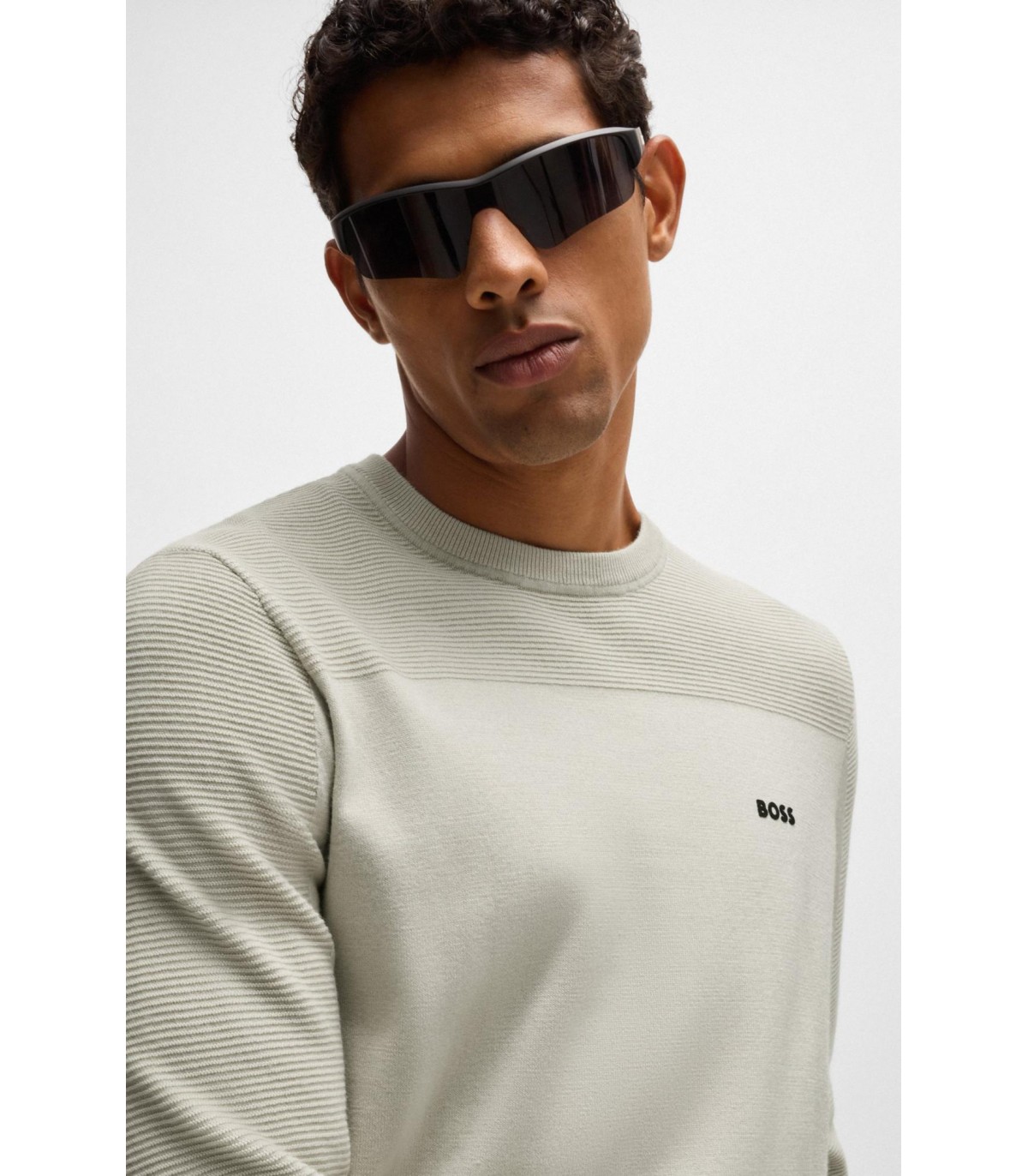 Pull col rond boss green 271beige