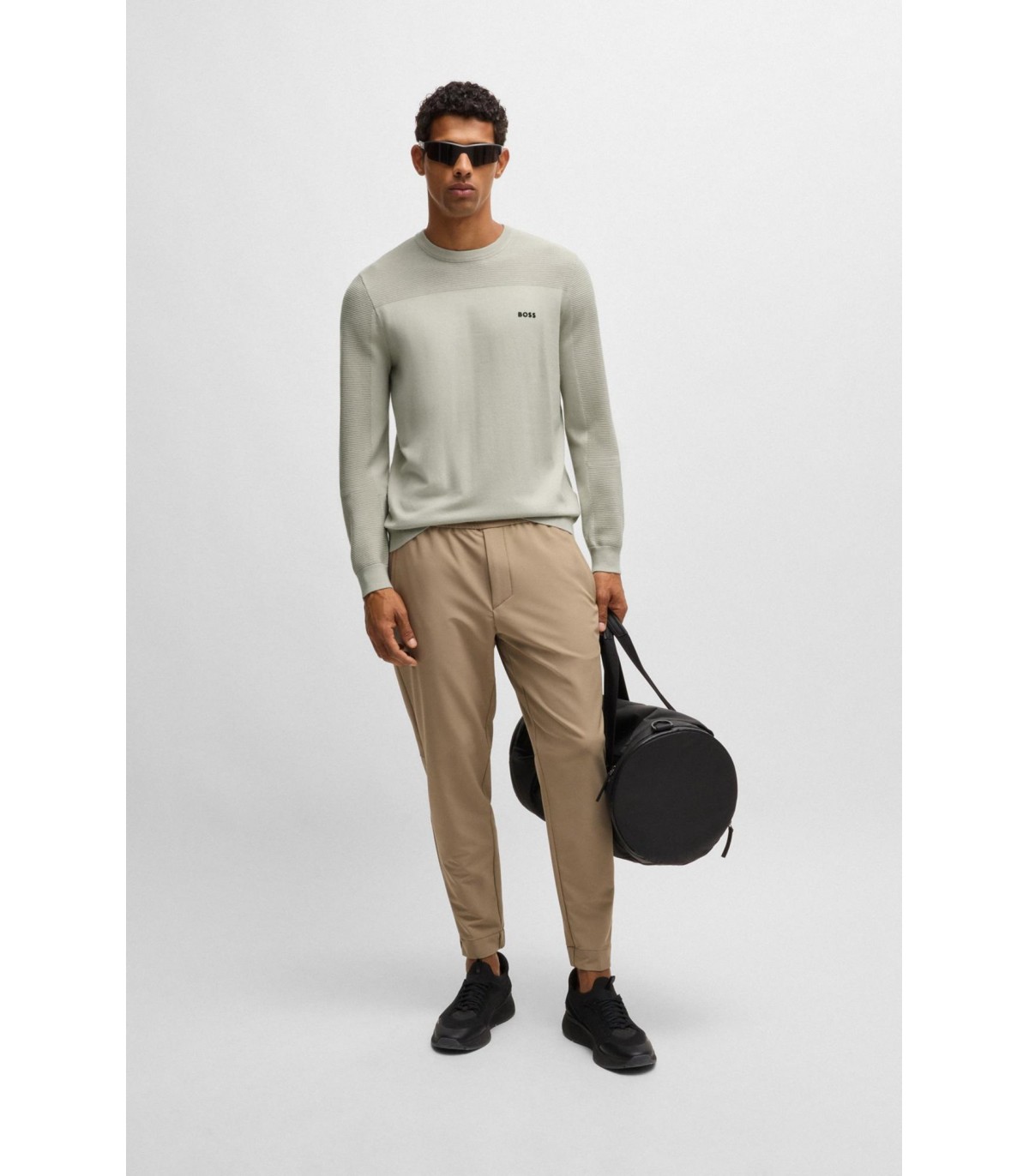 Pull col rond boss green 271beige
