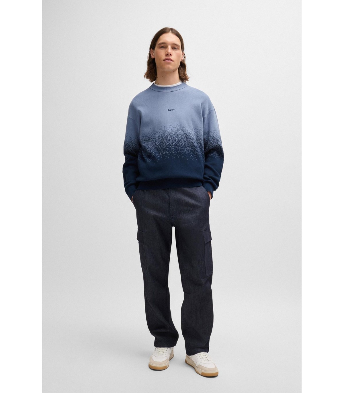 Sweat col rond boss orange 464blue