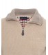 Pull col zippe ethnic blue beige