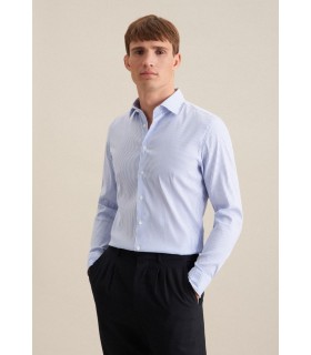 Chemise ml fantaisie seidensticker 11bleuclair