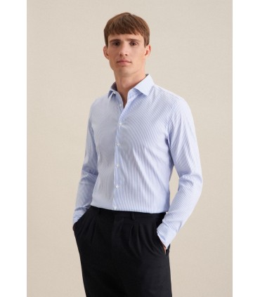 Chemise ml fantaisie seidensticker 11bleuclair