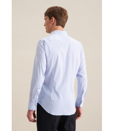 Chemise ml fantaisie seidensticker 11bleuclair