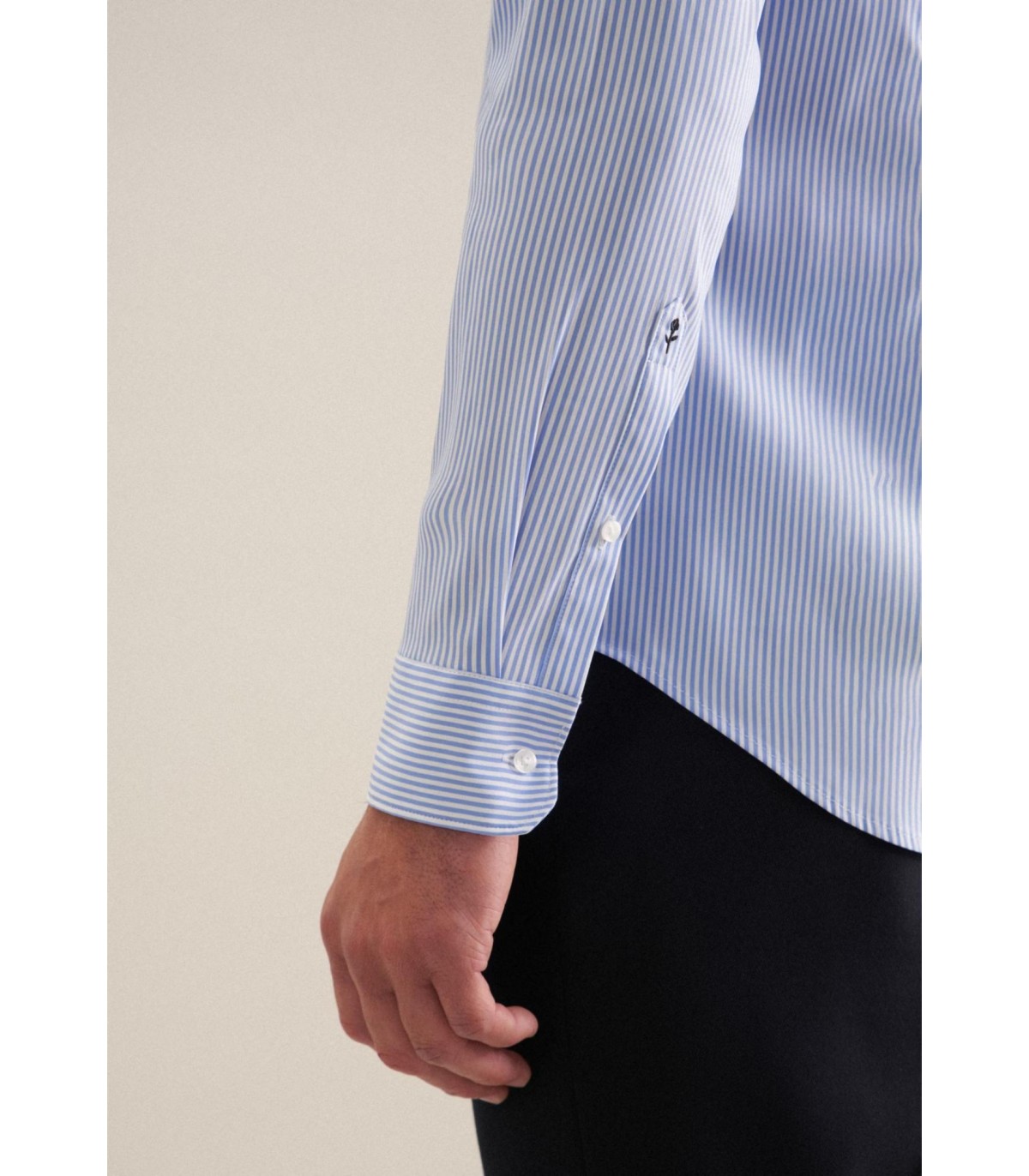 Chemise ml fantaisie seidensticker 11bleuclair