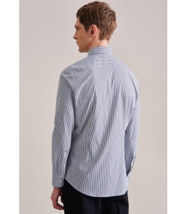 Chemise ml fantaisie seidensticker 19bleufonce