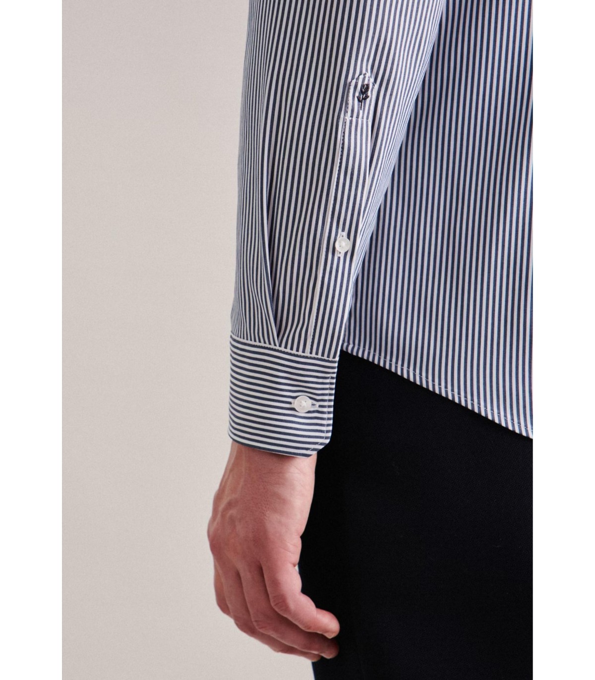 Chemise ml fantaisie seidensticker 19bleufonce