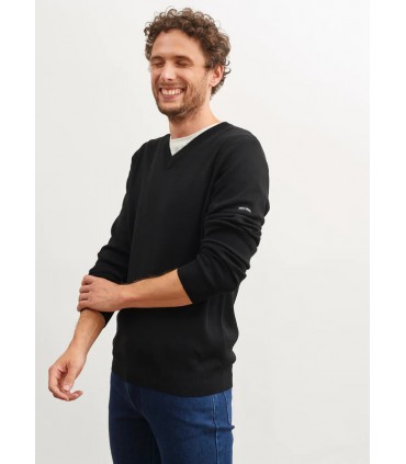 Pull col v saint-james 16-noir