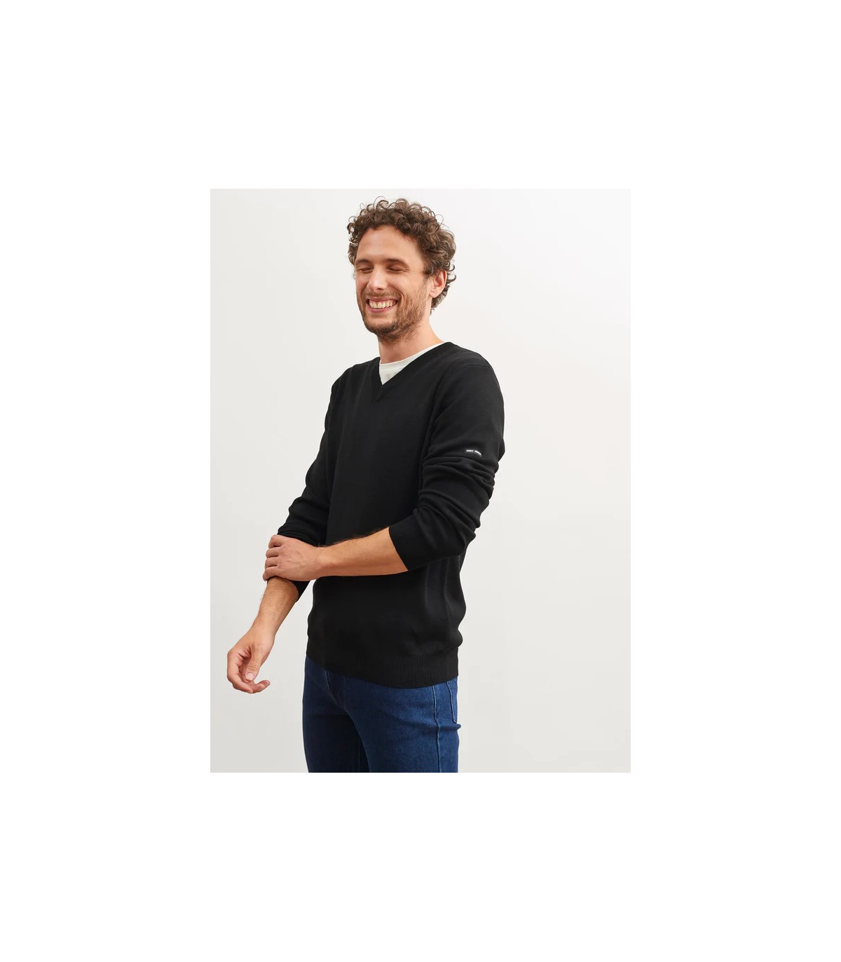 Pull col v saint-james 16-noir