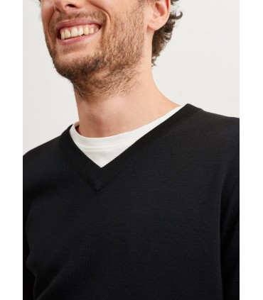 Pull col v saint-james 16-noir