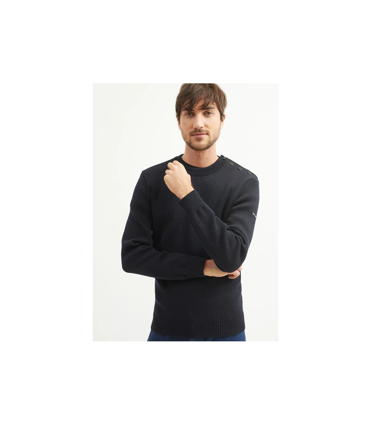 Pull col rond saint-james 01-marine