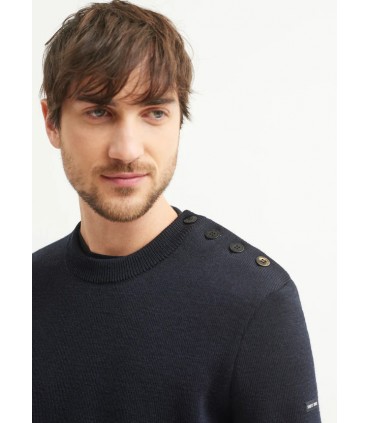 Pull col rond saint-james 01-marine