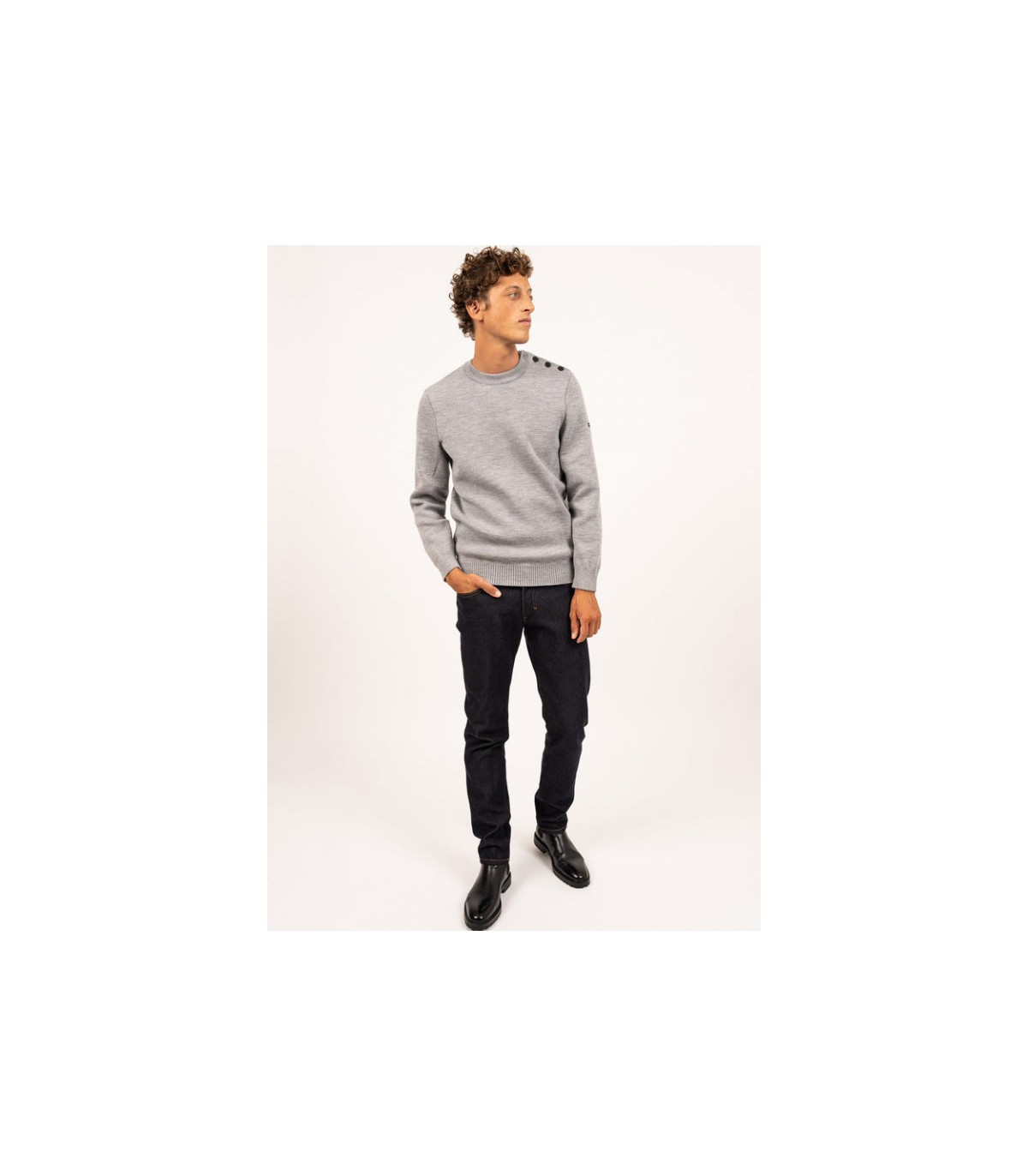 Pull col rond saint-james gu-gris