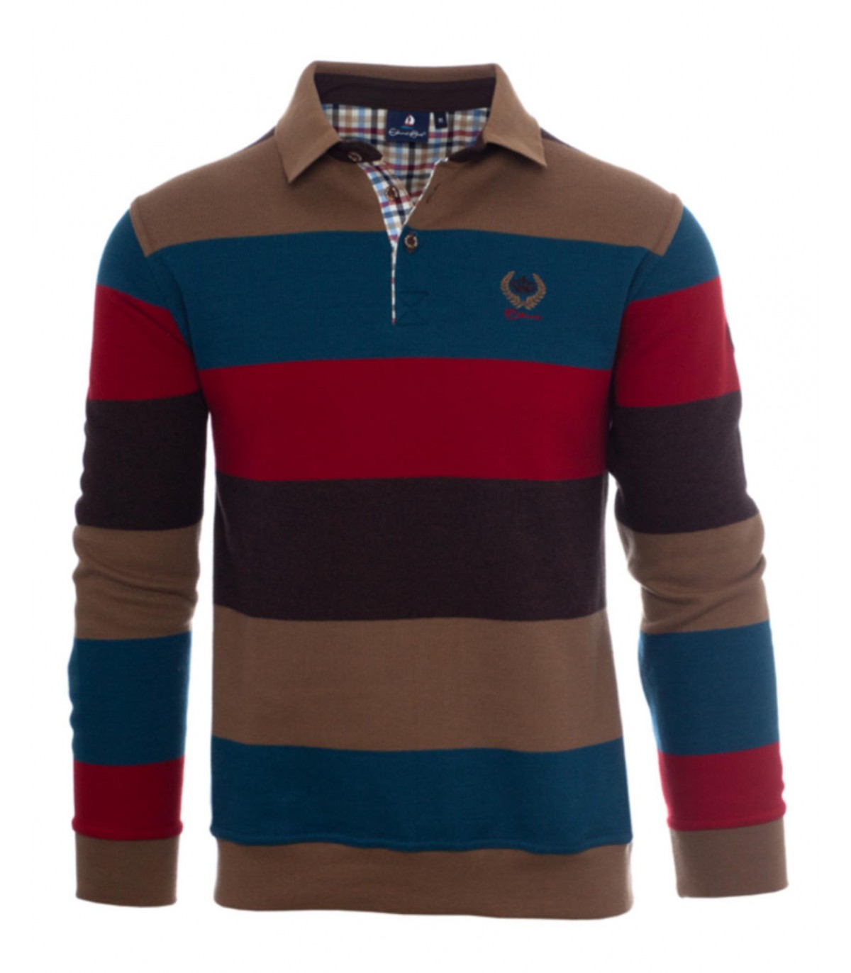 Polo ml ethnic blue marron
