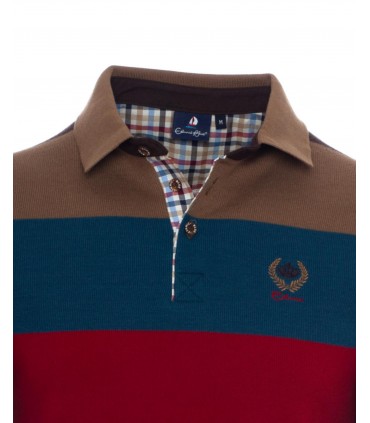 Polo ml ethnic blue marron
