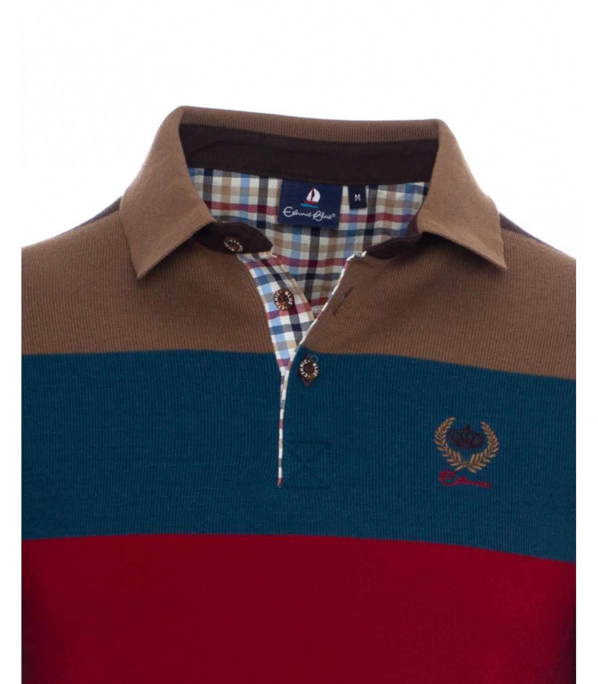 Polo ml ethnic blue marron