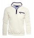 Pull col zippe ethnic blue blanc