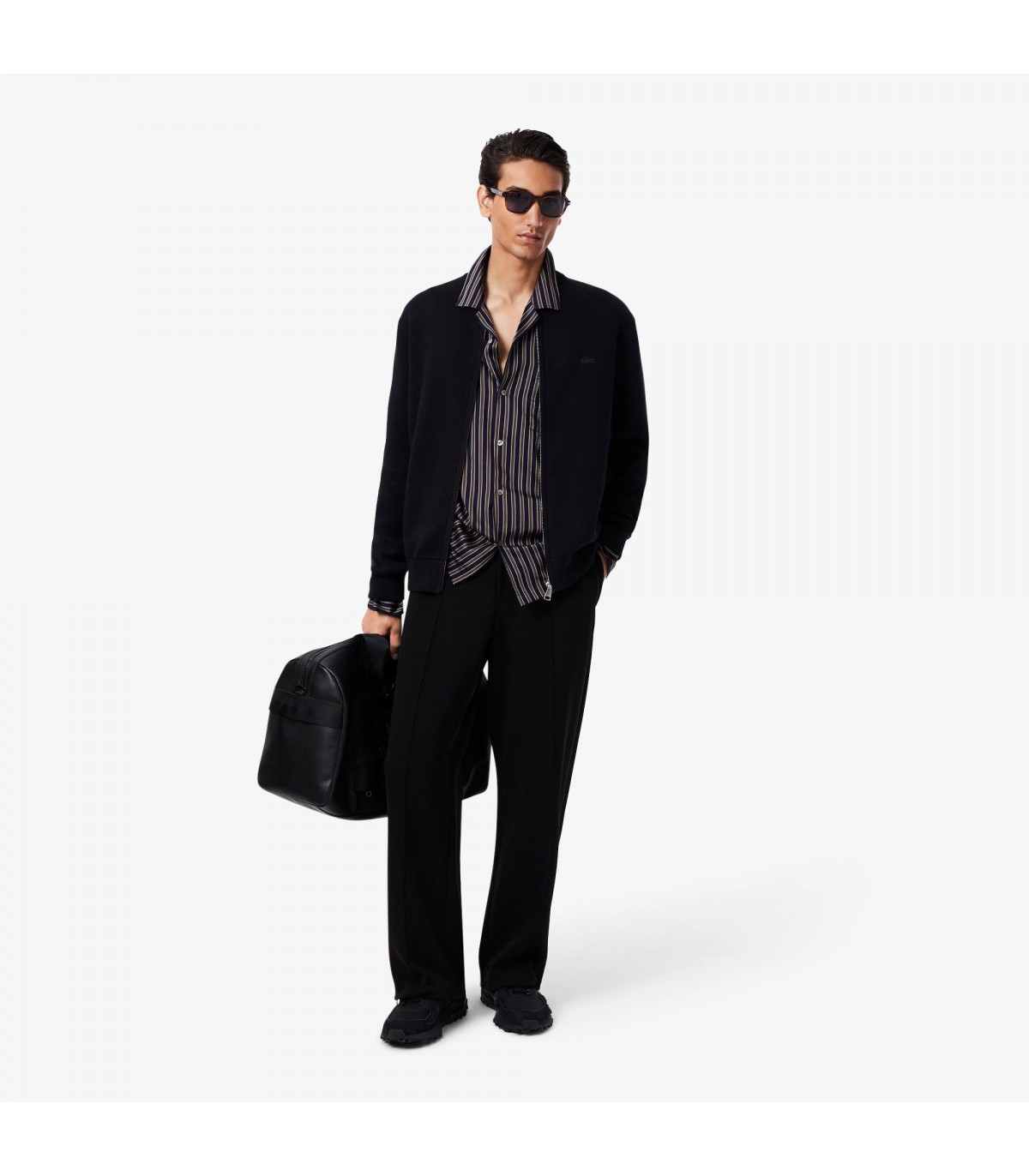 Sweat zippe lacoste 031-noir