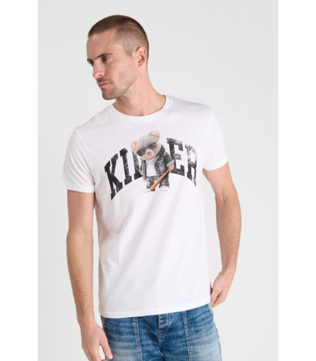 Tee shirt mc tps cerises 1001white