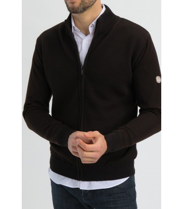 Gilet zippe benson & cherry choco