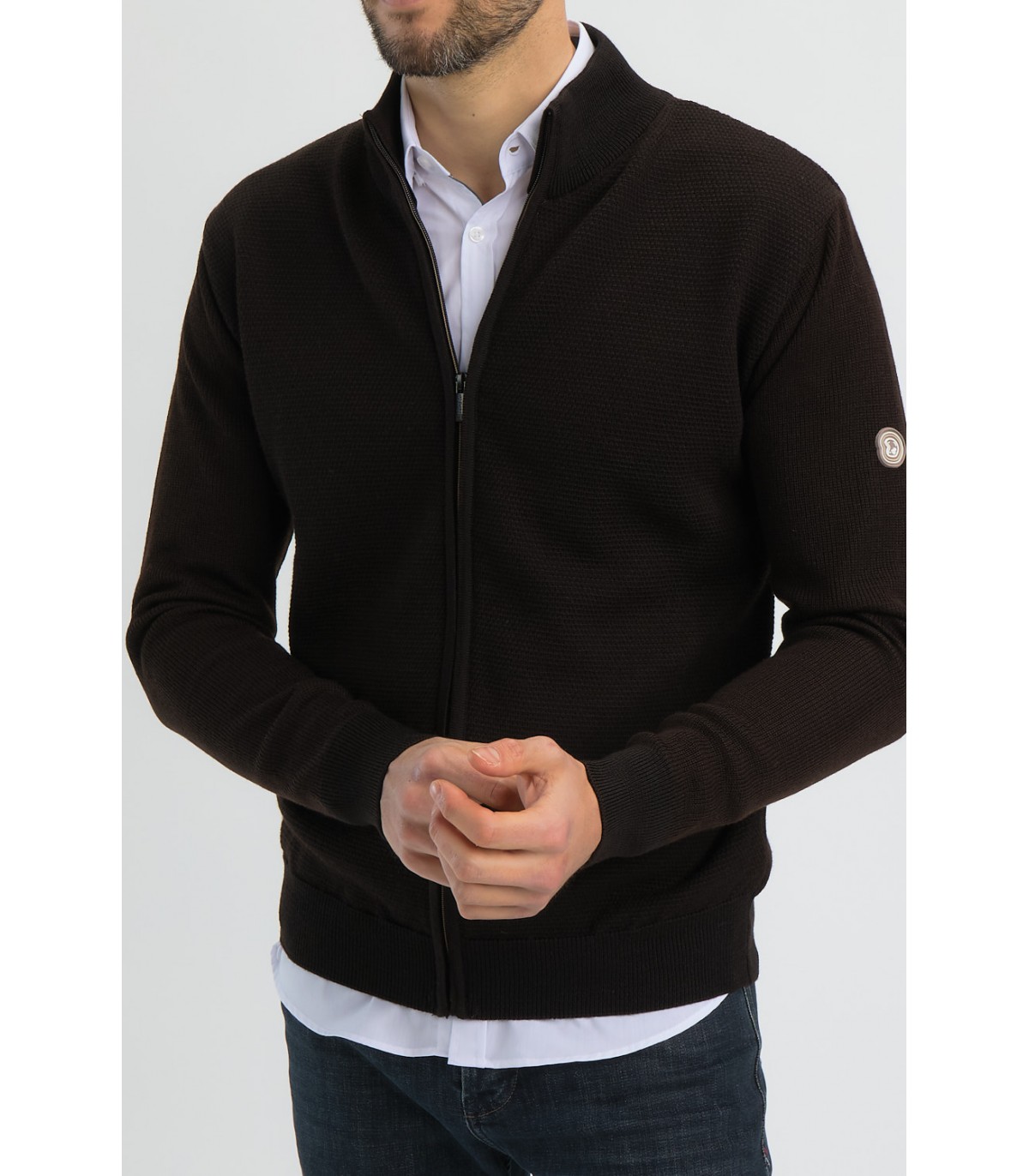 Gilet zippe benson & cherry choco
