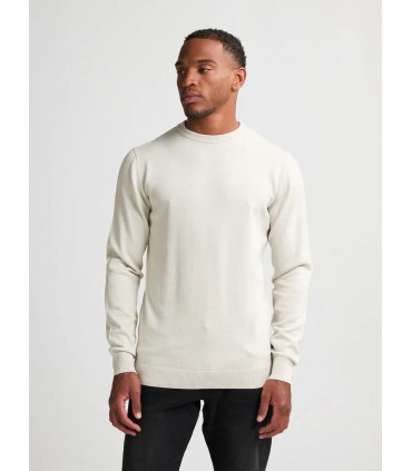 Pull col rond petrol 0009white