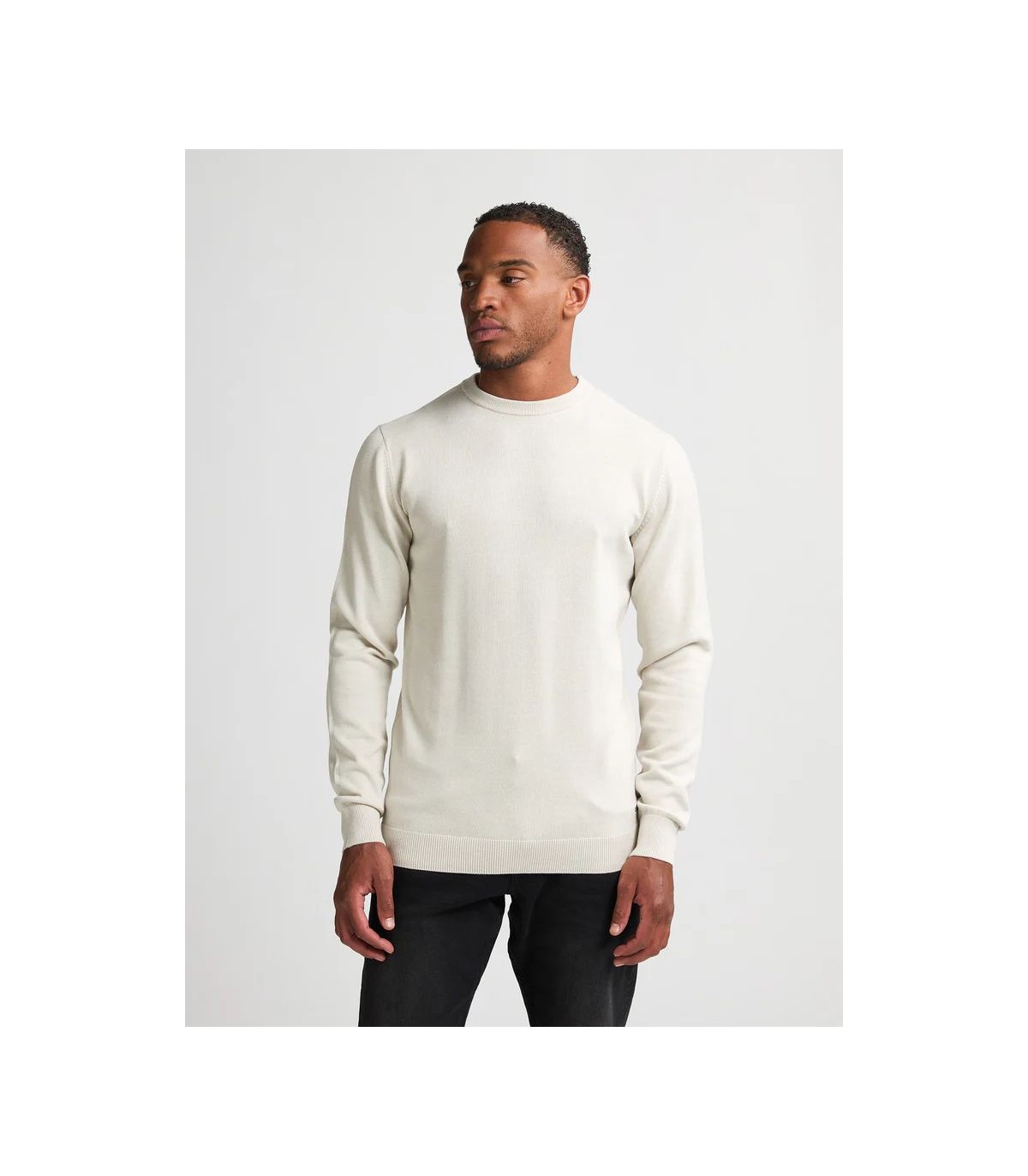 Pull col rond petrol 0009white
