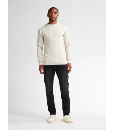 Pull col rond petrol 0009white