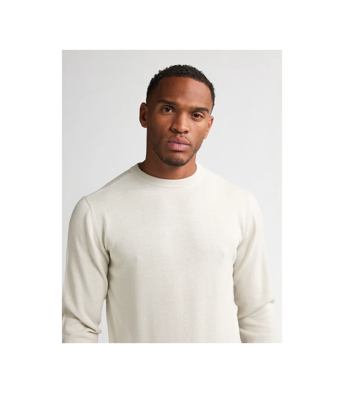 Pull col rond petrol 0009white