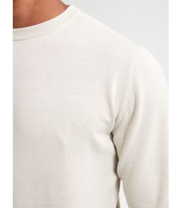 Pull col rond petrol 0009white