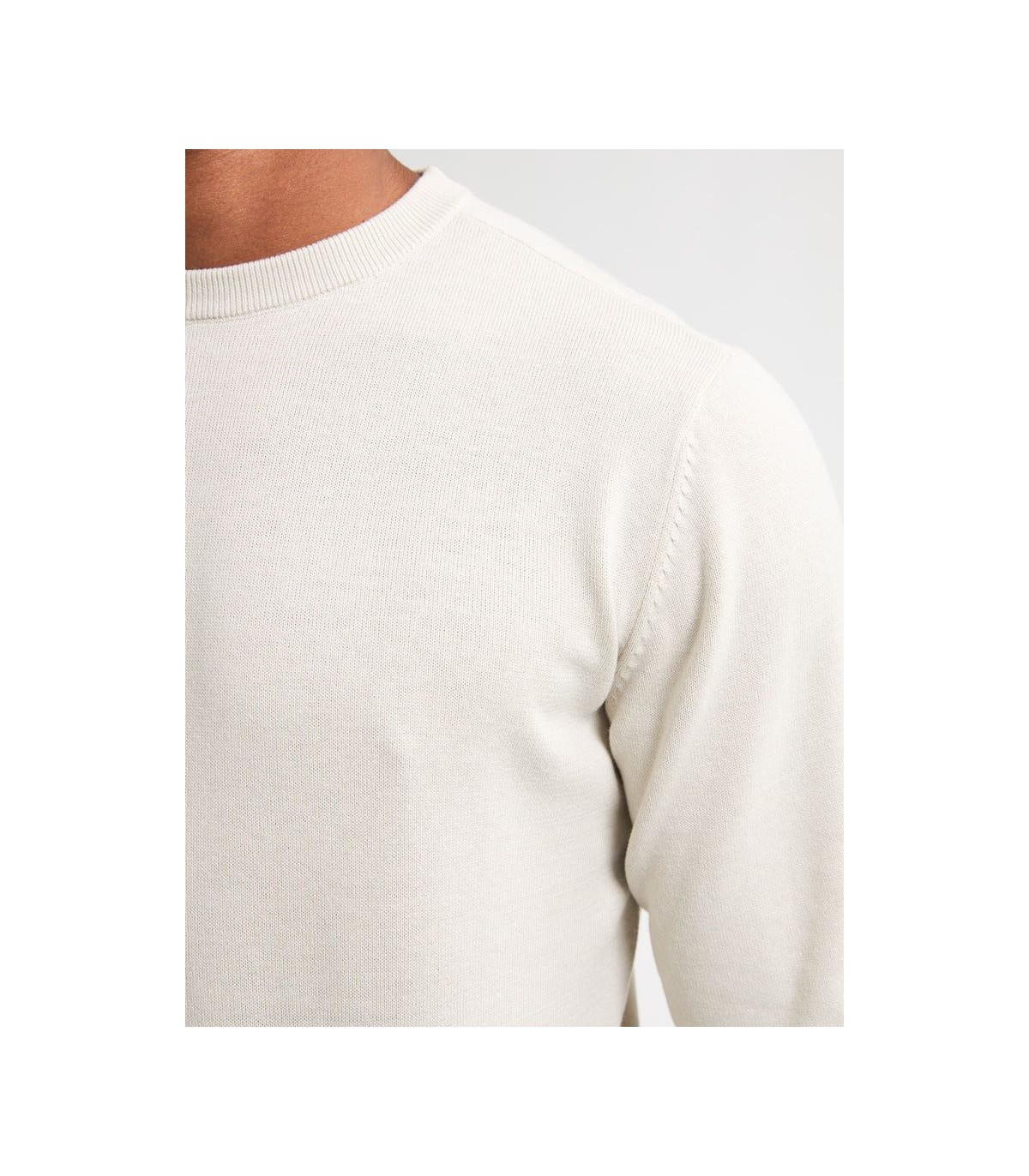 Pull col rond petrol 0009white
