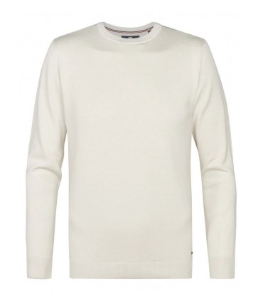 Pull col rond petrol 0009white