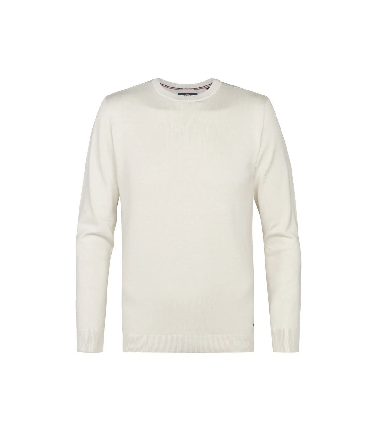 Pull col rond petrol 0009white