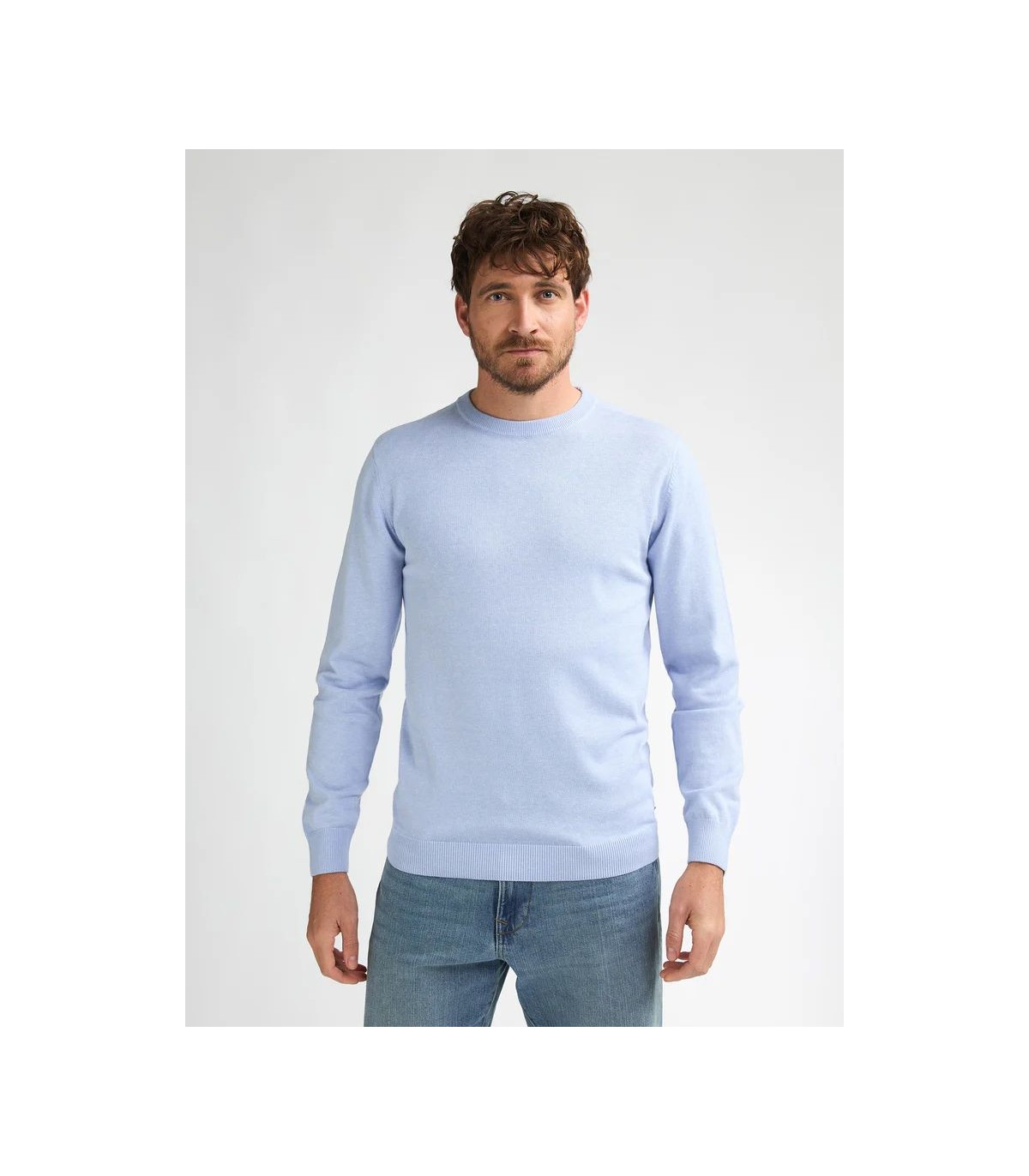 Pull col rond petrol 5196sky