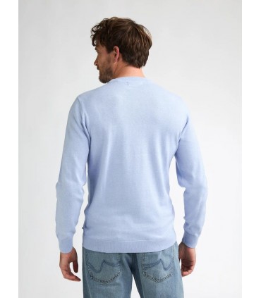 Pull col rond petrol 5196sky
