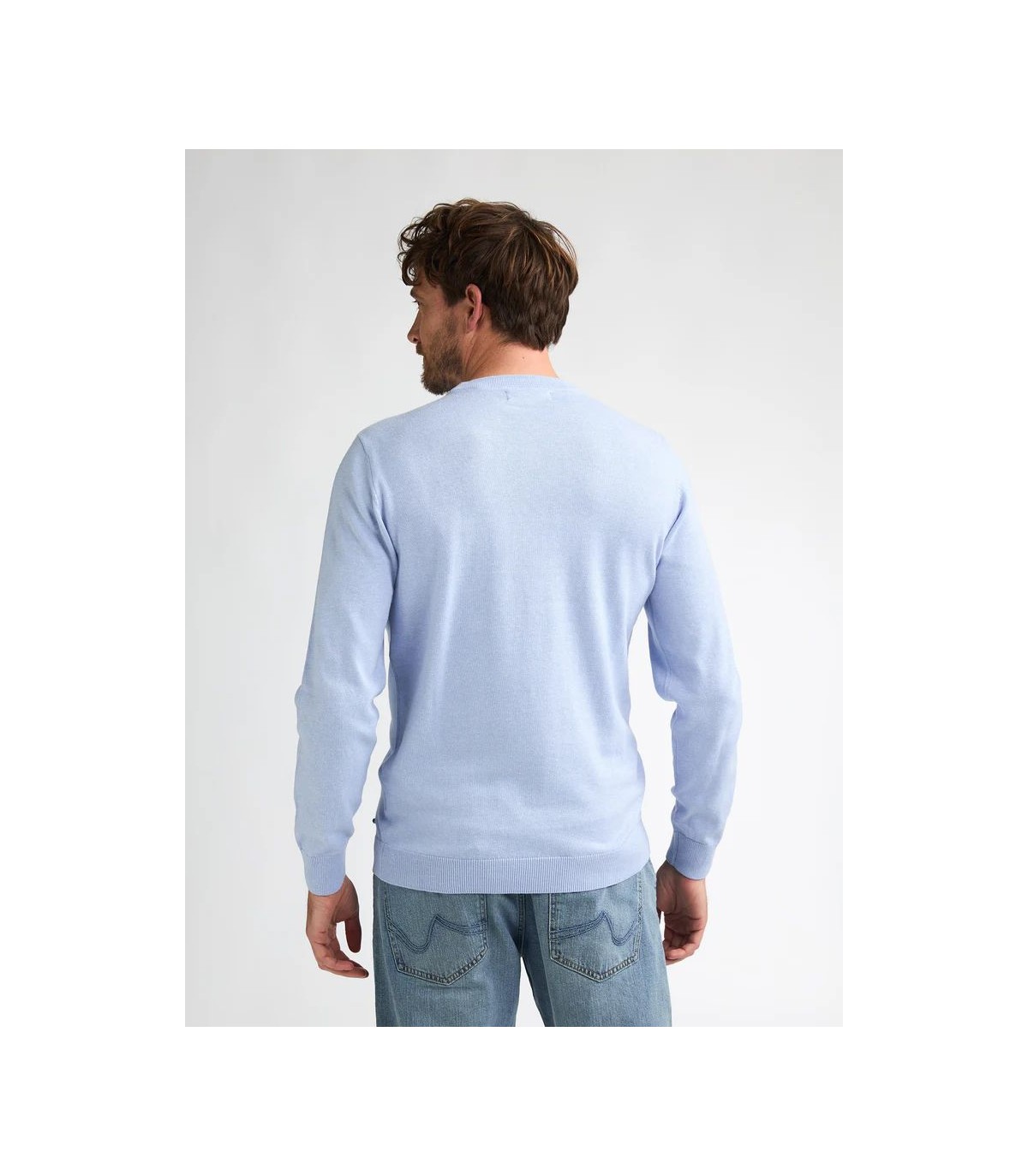 Pull col rond petrol 5196sky