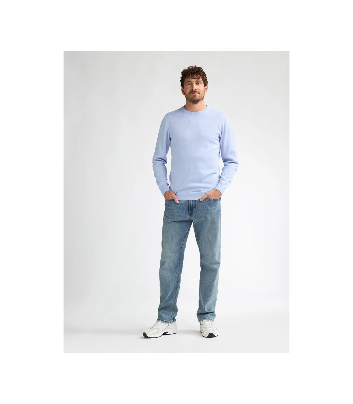 Pull col rond petrol 5196sky