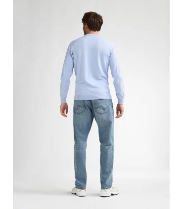 Pull col rond petrol 5196sky