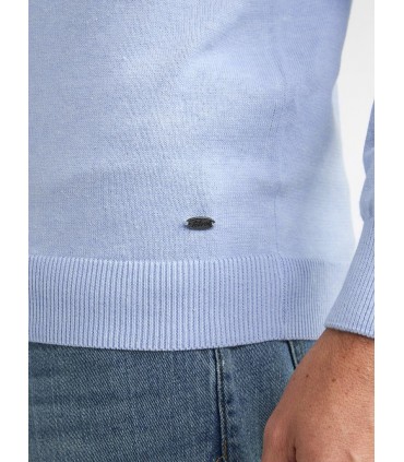 Pull col rond petrol 5196sky