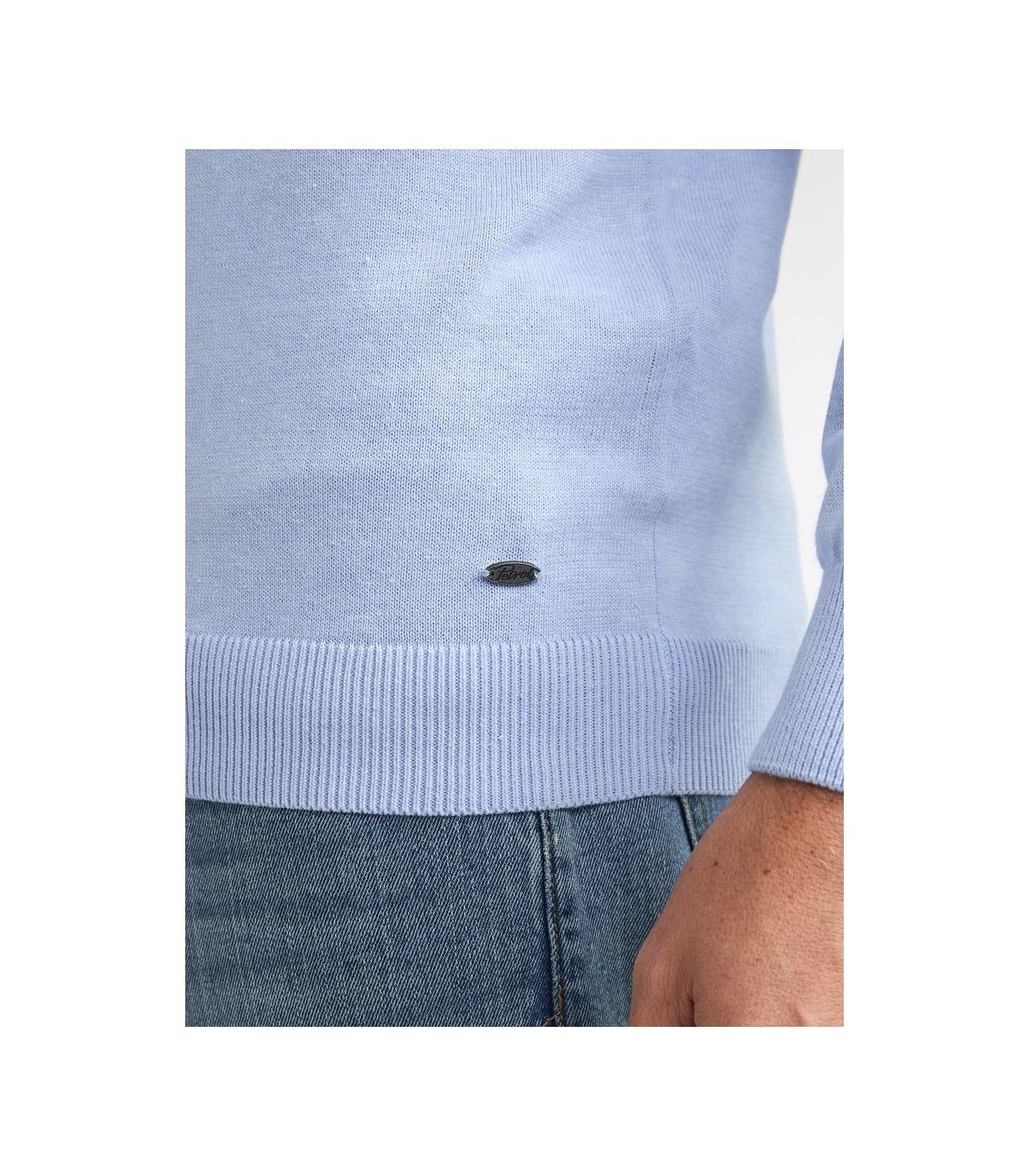 Pull col rond petrol 5196sky
