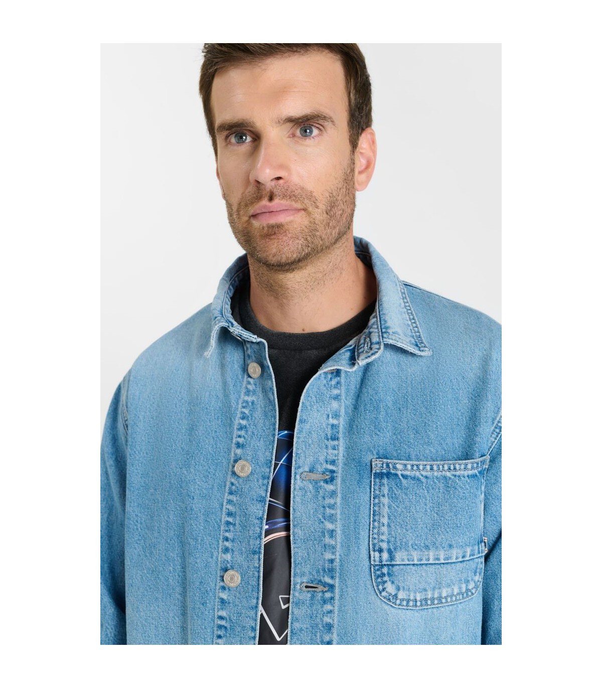 Surchemise jean tps cerises 3001blue