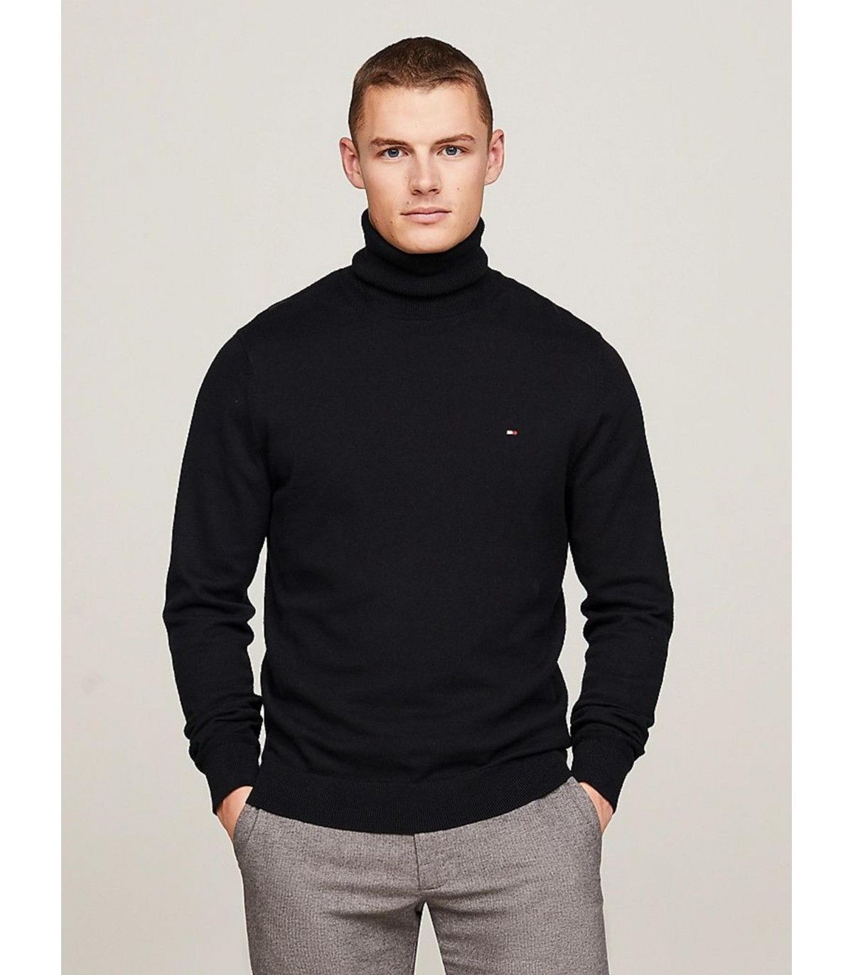Pull col roule tommy menswear bdsblack