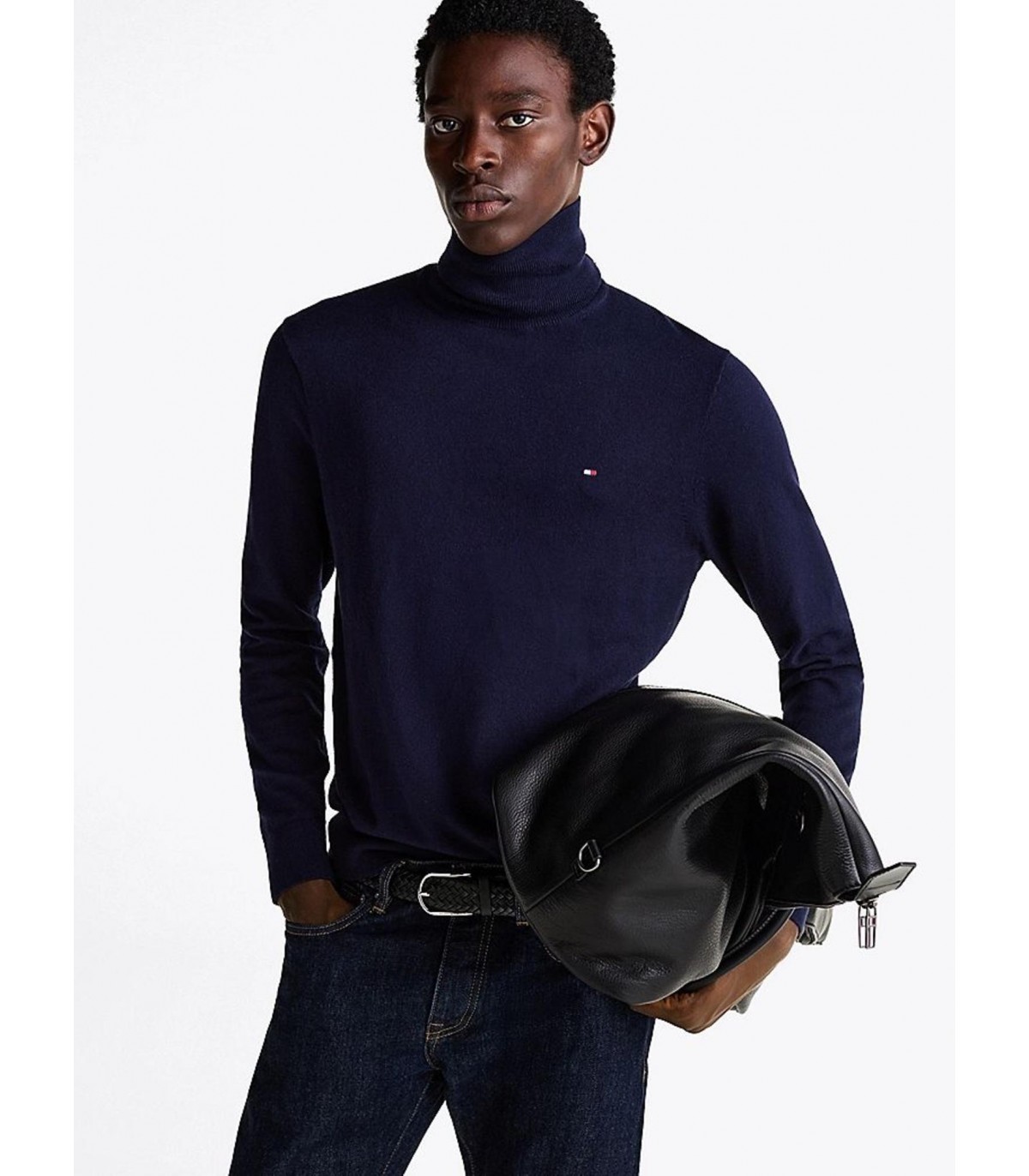 Pull col roule tommy menswear dw5desertsky