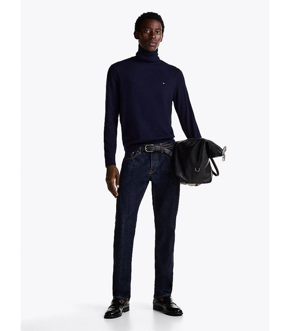 Pull col roule tommy menswear dw5desertsky