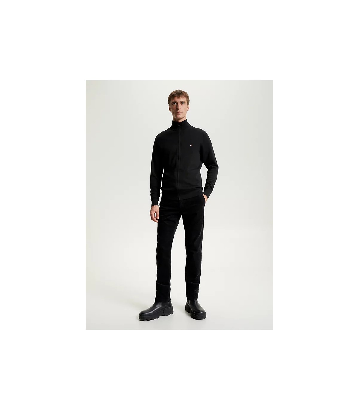Pull col zippe tommy menswear bdsblack