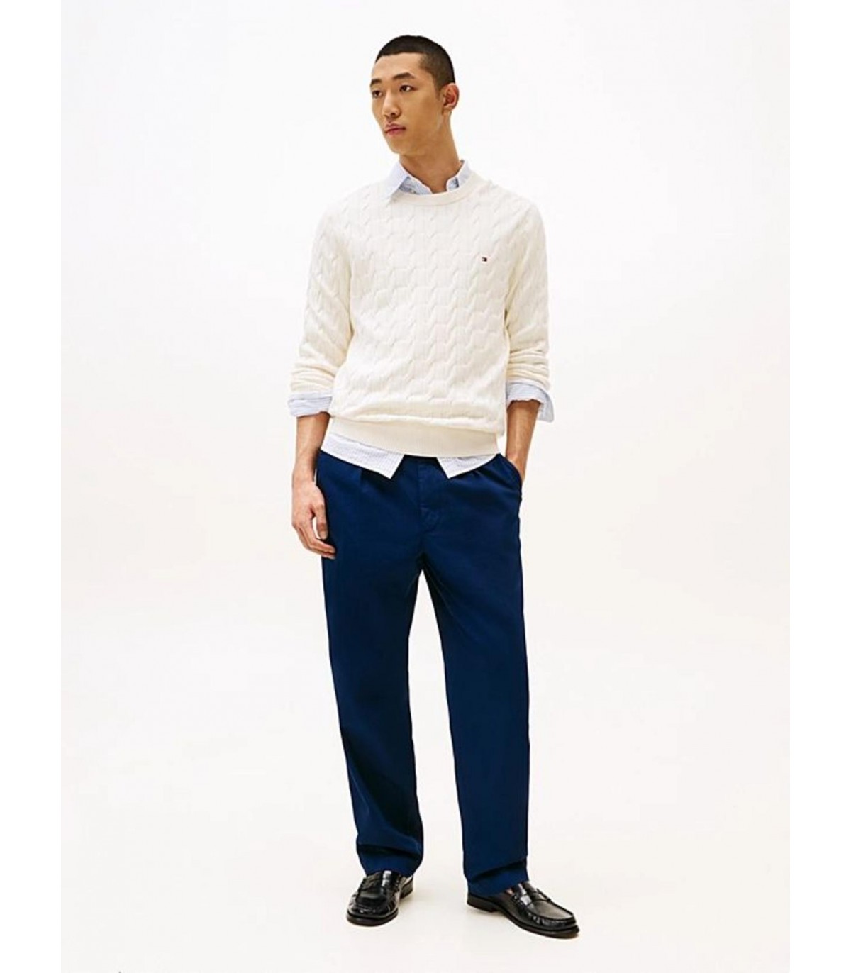 Pull col rond tommy menswear z00ivory